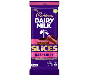 Cadbury Dairy Milk Raspberry Slices Chocolate Block 178g