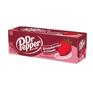 Internet only: Dr Pepper Strawberry & Cream Soda Can 355ml 12pk