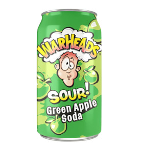 Warheads Green Apple Sour Soda 355ml