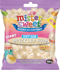 Mister Sweet Giant Speckled Eggs White Choc Jelly 100g