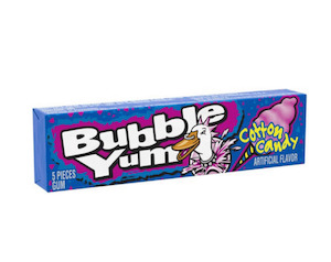 Bubble Yum Cotton Candy Bubble Gum 1.4oz / 40g, Dated