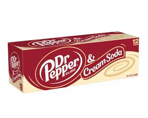 Internet only: Dr Pepper & Cream Soda Can 355ml 12pk