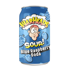 Warheads Blue Raspberry Sour Soda 355ml