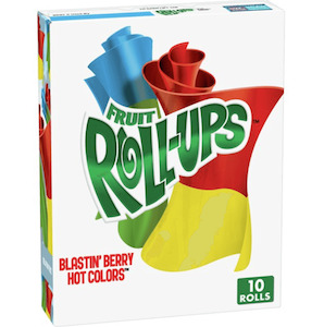 Fruit Roll-Ups Blastin Berry Hot Colours 5 oz / 141g