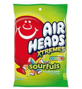 Internet only: Airheads Xtremes Sourfuls Rainbow Berry Peg Bag 6oz / 170g