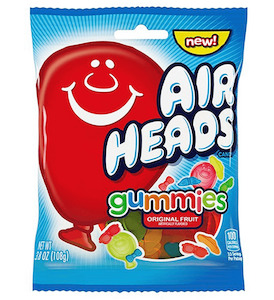 Internet only: Airheads Gummies Original Fruit Peg Bag 3.8oz / 107.7g