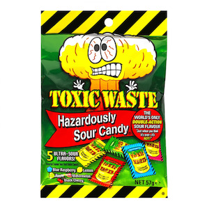 Toxic Waste Hazardously Sour Candy Peg Bag 2oz / 57g