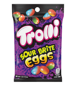 Trolli Sour Brite Eggs Gummies Peg Bag 4oz / 113g