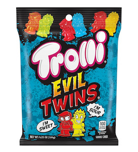 Trolli Sour & Sweet Evil Twins Gummies Peg Bag 4.25oz / 120g