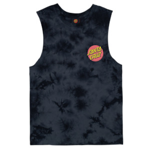 Beware Dot Black Tie Dye Muscle