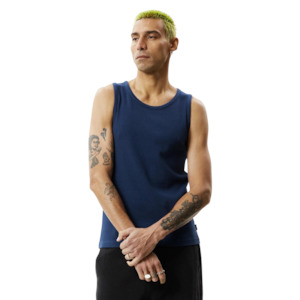 Paramount Recycled Rib Singlet - Navy