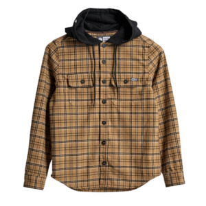 Frothing Boys LS Hooded Shirt - Brown/Black