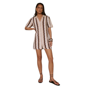 Blanche Mini Dress - Choc Multi