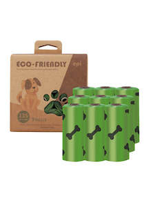 Pet: ECO-friendly Scented Poo Bags Degradable - 9 Rolls Of 15 - 135 bags