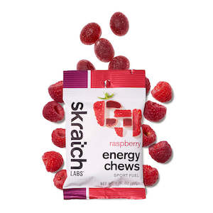 Bicycle and accessory: Skratch Labs Energy Chews Raspberry