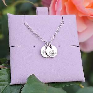 Jewellery: Birth Flower X-Mini Disk Necklace