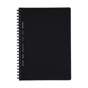 Kokuyo Soft Ring Notebook - Black - Tear Off - Thicker 70 sheets - A5 - 6mm Lined