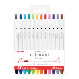 Zebra Click Art Marker - 12 Standard Color Set