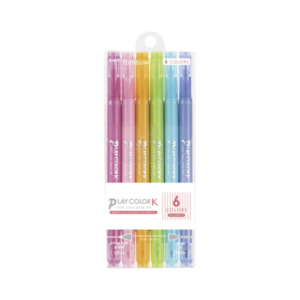 Stationery: Tombow Play Color K Double-sided Marker Set - 0.3 mm/0.8 mm - 6 Pastel Color Set