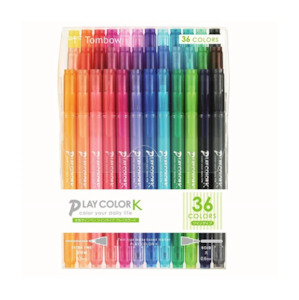 Tombow Play Color K Double-sided Marker Set - 0.3 mm/0.8 mm - 36 Color Set