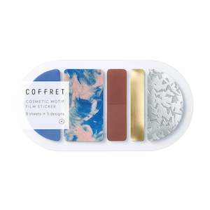 Hitotoki COFFRET Cosmetic Motif Film Sticker - Oval - Horizon Blue