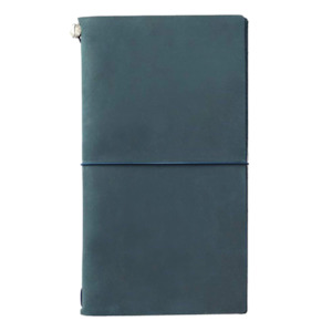 Stationery: Traveler's Company Traveler's Notebook Starter Kit - Blue Leather - Regular Size - Blank