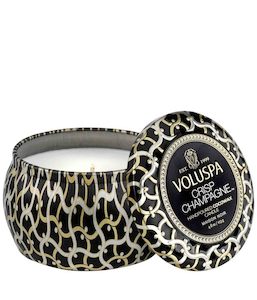 Voluspa Candle Crisp Champange Decorative Tin