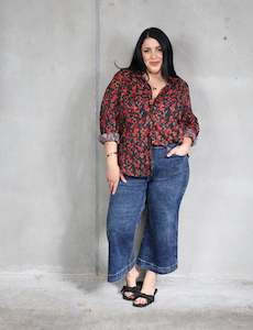 Night Fever Blouse - Paprika Flower