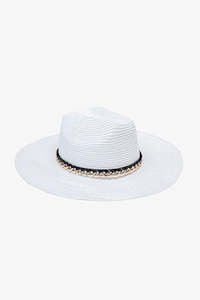 Antler White Gold Chain Fedora