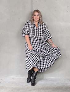 Delilah Dress - Black Check