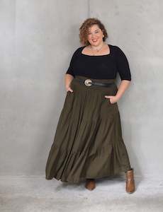 Boho: Ava Skirt - Army