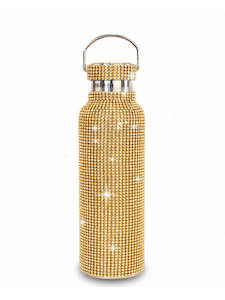 Home Living: IOco Diamante Water Bottle - Gold