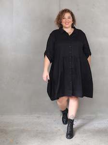 PQ Collection Soho Shirt Dress - Black