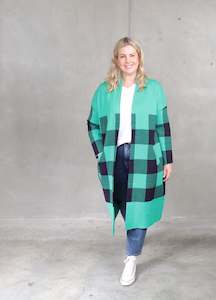 Under 50: Haven Harris Cardigan - Evergreen Check