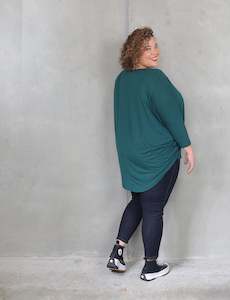 PQ Collection Hi-Low Miracle Top Long Sleeve - Forrest Green