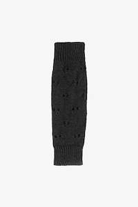 Antler Eyelet Fingerless Gloves - Black