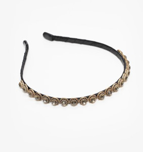 Except Knitwear: Antler Rhinestone Headband - Mini Grey