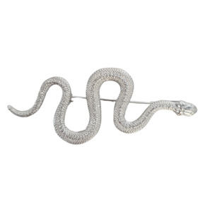 Silver Serpent Brooch