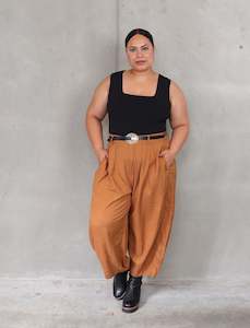 Let's Dance Pleat Pant - Rust