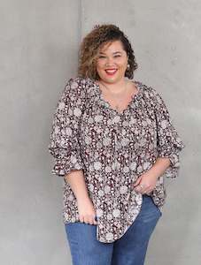 Artisan Range: Sophia Blouse - Chocolate Marigold