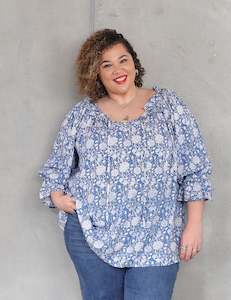 Artisan Range: Sophia Blouse - Blue Marigold