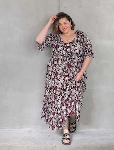 Artisan Range: Sophia Dress Short Sleeve - Chocolate Shalimar