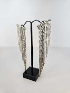 Two Tone Fringe Earring - Silver