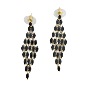 Diamond Drop Earring - Black