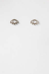 Antler Dotty Eye Earring - Silver