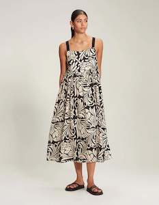 Sills Gabriel Print Dress Black/Ivory