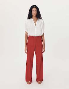 Rowie The Label Paige Linen Pants Apple Red