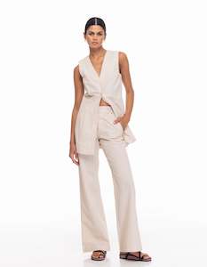 Womenswear: Blak Reinard Trousers Beige/Thin Black Stripe