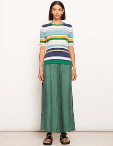 Womenswear: POL Lido Multi Knit Tee Green Multi