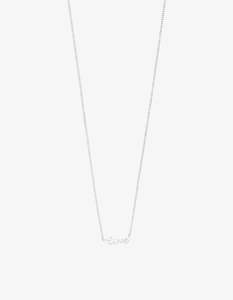 Womenswear: Pilgrim Love Tag Recycled Necklace Silver Plated